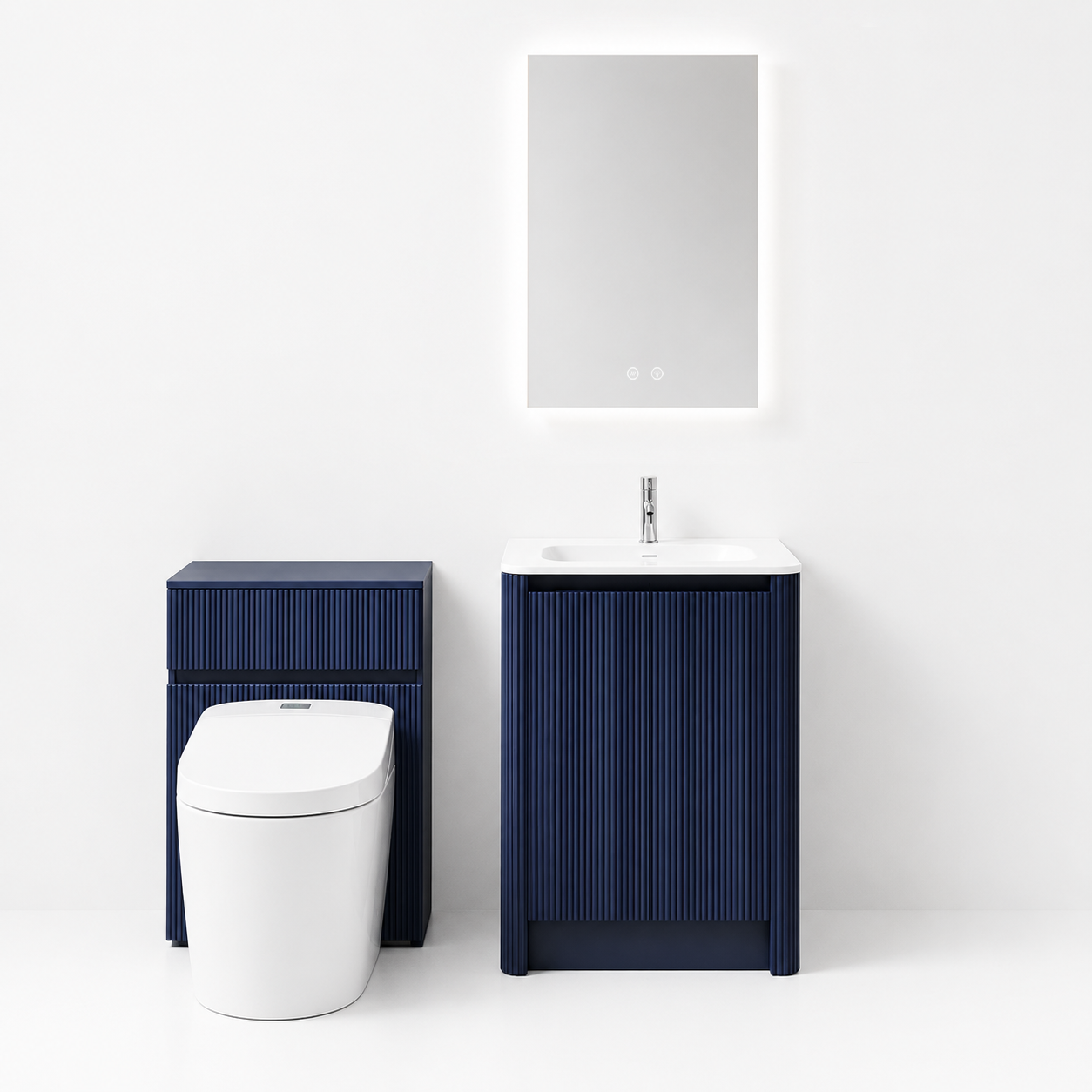 07-600mm/Blue-Ribbed Floor-Standing Vanity