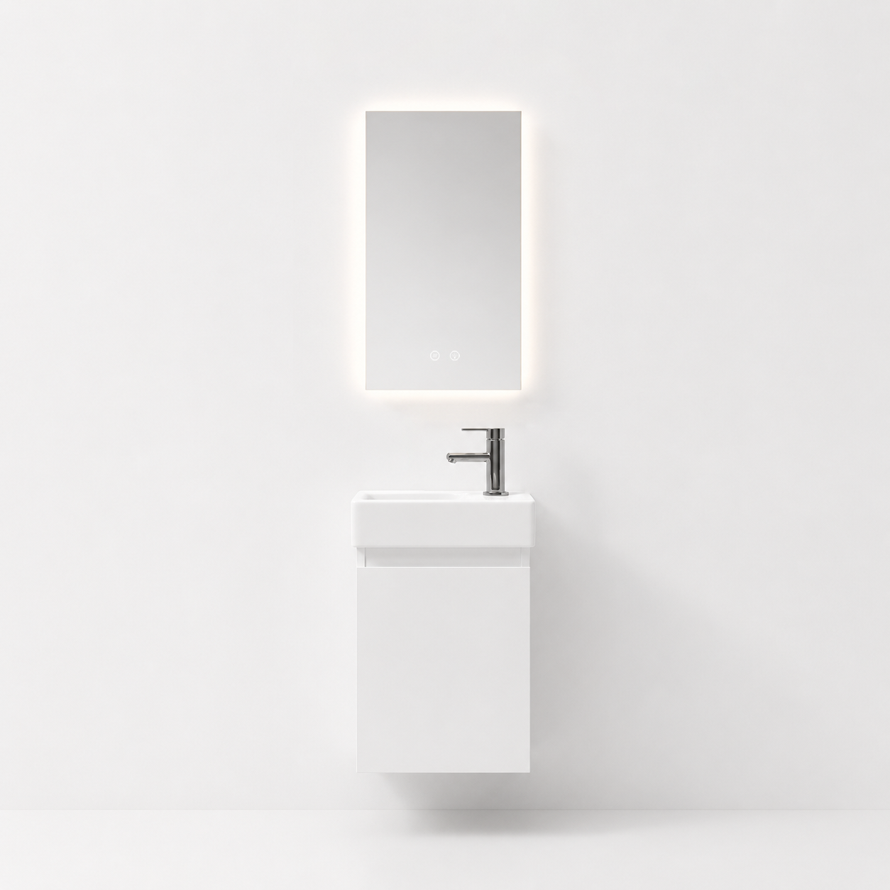 10-400mm/Glacier White-Compact Floating Vanity