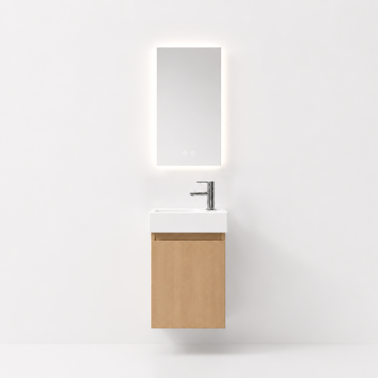10-400mm/Natural Wood Color-Compact Floating Vanity