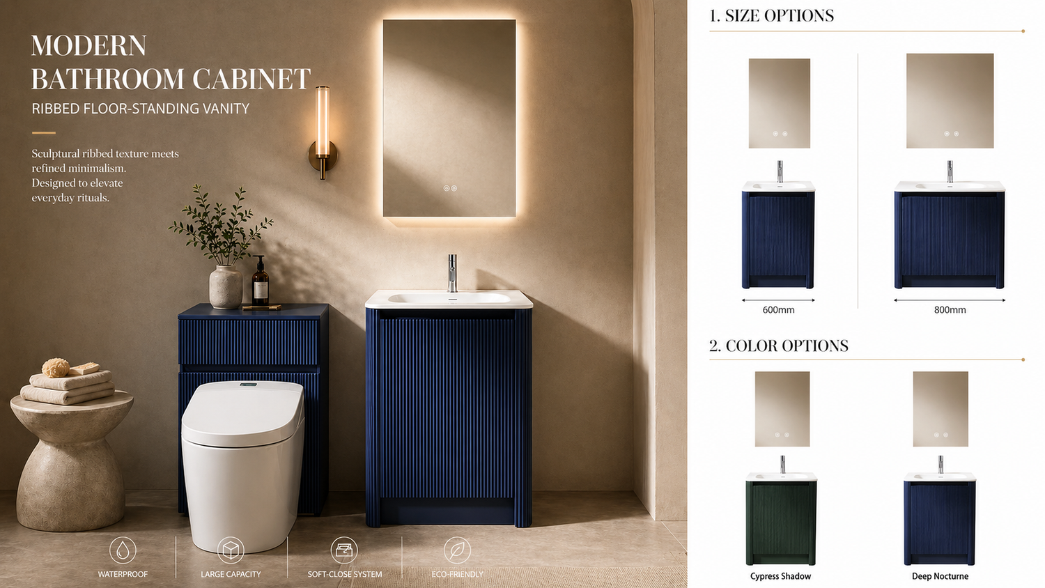 Ribbed Floor-Standing Vanity
