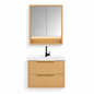 03-600mm/Natural Wood Color -Framed Mirror Vanity Set
