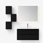05-1000mm/Black-Modern Floating Vanity-Square Modular Cabinets