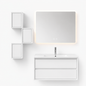 05-1000mm/White-Modern Floating Vanity-Square Modular Cabinets
