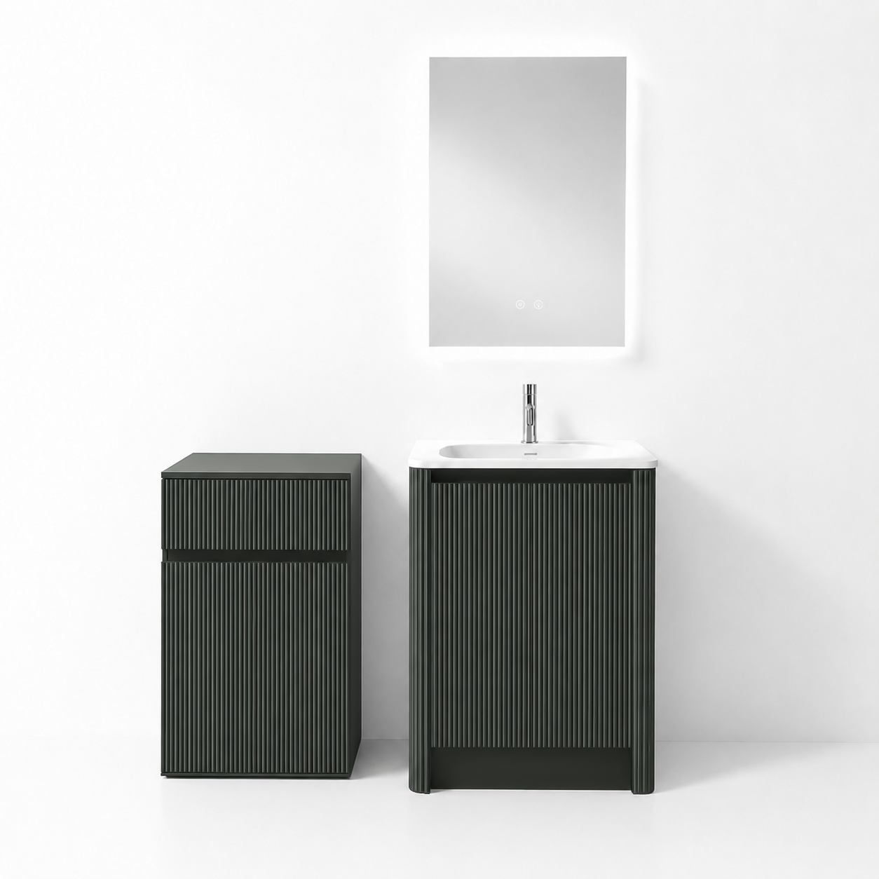 07-600mm/Green-Ribbed Floor-Standing Vanity