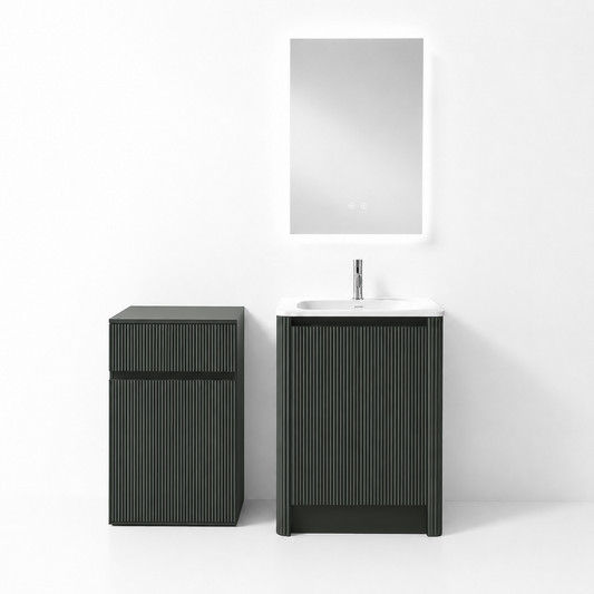 07-600mm/Green-Ribbed Floor-Standing Vanity