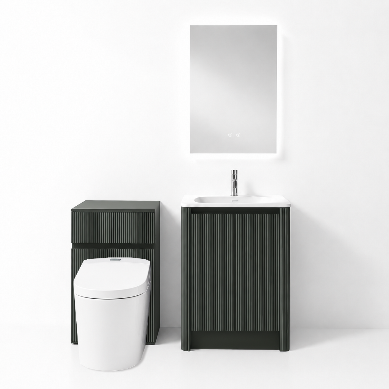 07-600mm/Green-Ribbed Floor-Standing Vanity