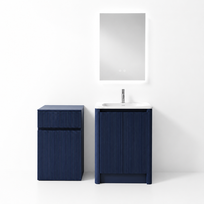 07-600mm/Blue-Ribbed Floor-Standing Vanity