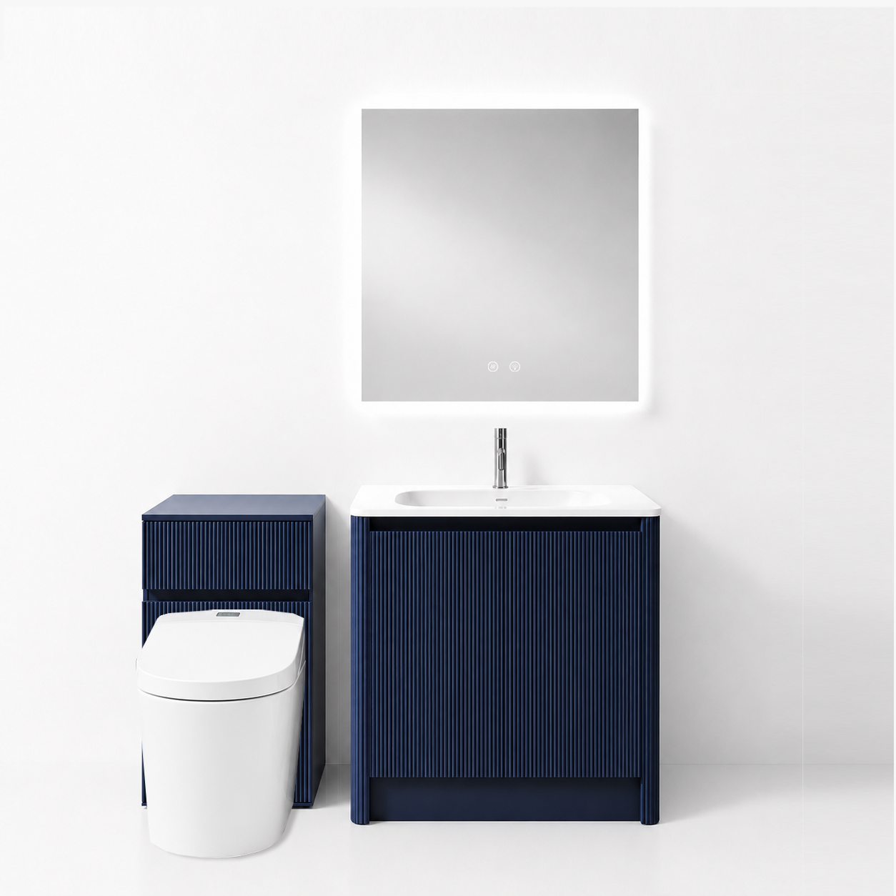 07-800mm/Blue-Ribbed Floor-Standing Vanity