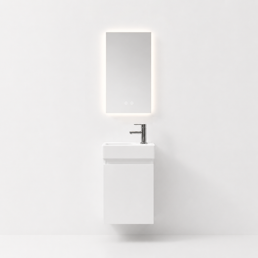 10-400mm/Glacier White-Compact Floating Vanity