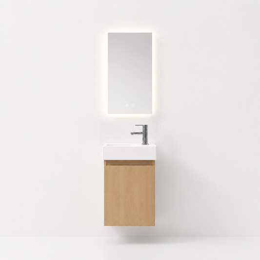 10-400mm/Natural Wood Color-Compact Floating Vanity