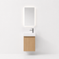 YH010-40 Bathroom Vanity Set with Smart Mirror, 400mm Natural Wood Tone Vanity with Ceramic Sink